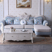 欧式布艺沙发组合真皮客厅简欧贵妃现代简约大户型小转角整装