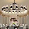 新中式大餐厅吊灯水晶灯带，射灯餐饮饭店，酒店大堂包厢会所包间吊灯