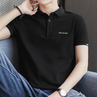 夏天中年男士t短袖t恤30岁半袖35纯棉，丅桖40韩版体恤翻领polo衫。