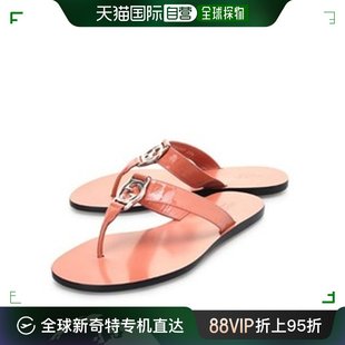 99新未使用香港直邮guccigucci女士，粉色漆皮夹，趾凉鞋粉色37