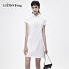 裂帛LIEBOFeng设计师品牌2024年春新中式旗袍白色连衣裙