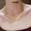 方ooak流金系列油画肌理，泡沫满圈珍珠，长项链锆石泡沫