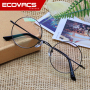 纯钛复古眼镜框男光学近视圆眼镜架装饰镜架女休闲气质E8018