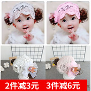 抖音同款韩版婴儿童假发，发带头饰女宝宝，公主发饰生日1-3岁