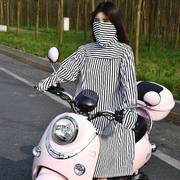 纯棉夏季骑车开电动车摩托车防晒披肩衣全身长款防紫外线遮阳衫女