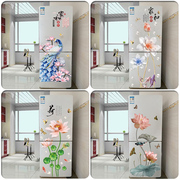 中国风防水冰箱贴纸空调花卉装饰品墙贴3d立体中式贴画自粘可移除