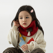 韩国儿童围脖秋冬季宝宝围巾针织，百搭男童女童，毛线保暖防风脖套潮