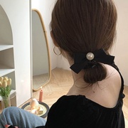会是使用率高的蝴蝶结珍珠发圈~韩国简约头饰法式橡皮筋发绳发圈~