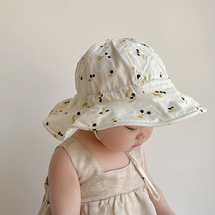 婴儿帽子夏季薄款春秋儿童渔夫帽，男女童遮阳防晒帽，春秋宝宝盆帽潮