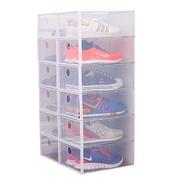 加厚塑料透明男女鞋盒抽屉式有盖防尘自由组合透气翻盖收纳盒家用