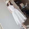 白色蕾丝连衣裙女夏季2024气质无袖法式超仙收腰显瘦背心长裙