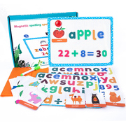 木制磁性白板字母数字识字双面，磁吸画板儿童益智形状，拼图积木玩具