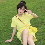 可爱少女运动套装女夏季短袖短裤学生韩版宽松显瘦时尚休闲两件套