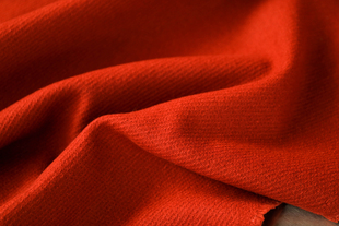 意大利进口加厚铁锈红色，细腻斜纹编织羊毛呢子面料设计师外套服装
