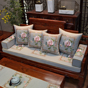 中式红木沙发坐垫带靠背连体加厚加硬高密度海绵垫子实木椅垫定制