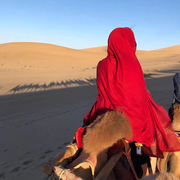 青海西藏云南茶卡盐湖旅游拍照披肩女民族风红色超大围巾沙漠丝巾