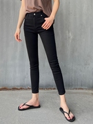 巨显瘦黑色牛仔裤，女minibrand春夏高腰显瘦薄款八九分小脚裤