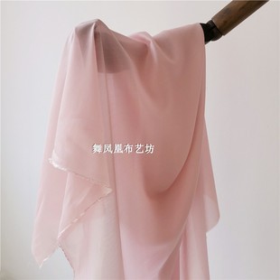 粉红色真丝棉布料薄软亲肤细腻光泽，春夏季里衬内衬纱裙汉服面料