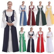 欧美中世纪复古连衣裙，文艺复兴时期宫廷礼服，裙万圣节服装大裙摆