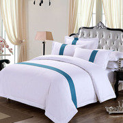 酒店四件套床上用品纯棉五星级布草白色床单纯白被套全棉宾馆专用