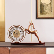钟表座钟美式复古实木创意时尚，客厅家用台式北欧时钟摆件欧式台钟