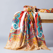 印度进口波西米亚民族风羊毛，披肩围巾两用长款春秋装饰保暖花色