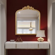 法式复古化妆镜子美式浴室镜卫生间欧式轻奢智能梳妆装饰镜卫浴镜