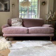 法式复古小户型丝绒布艺客厅沙发美式现代简约轻奢民宿三人位沙发
