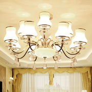 欧式水晶客厅灯简欧水晶吊灯现代简约网红客厅卧室餐厅灯具