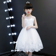 女童连衣裙夏装2023洋气童装白色，儿童裙子夏季公主裙蓬蓬纱裙