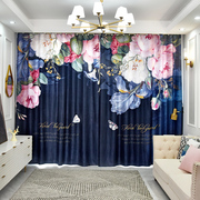 高档大气窗帘20k21年布客厅高端卧室定制遮光温馨花朵图案