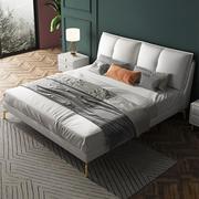 轻奢ins真皮双人床1.8米主卧大床现代简约北欧软包床意式高档婚床