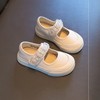 女童帆布鞋2024年儿童春季浅口单鞋软底中大童，休闲小白鞋子春