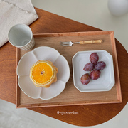 一家小店 餐桌上的仪式感 日式木质托盘 ins风实木甜点茶盘分餐盘