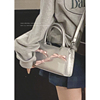银色蝴蝶结手提包包，女2024春季时尚，小方包百搭单肩斜挎包