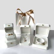 高档珠宝首饰盒pu皮结婚戒指盒，耳环项链手链玉手镯包装收纳盒
