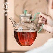 落笙玻璃茶壶耐高温加厚泡茶壶，单壶家用可过滤侧把壶大号功夫茶具