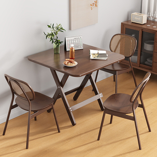 纯实木小方桌折叠餐桌小户型，家用阳台茶桌正方形简易吃饭桌子饭桌