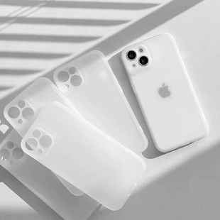 苹果13pro手机壳iphone15的保护套超薄透明磨砂，14promax防手汗不发黄壳，12简约高级感女硅胶15pro男潮适用