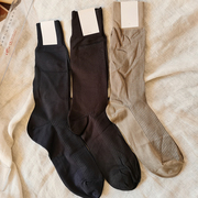男士尼龙丝袜夏天薄黑色竖条纹，美国订单速干袜深蓝色天鹅绒条纹袜