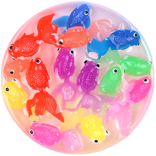 软胶仿真小金鱼模型儿童小孩，洗澡戏水捞鱼玩具，假鱼缸造景浮水装饰