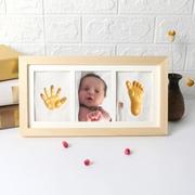 宝宝手足印泥胎毛纪念品新生儿，足印脚印婴儿手印相框满月百天礼物