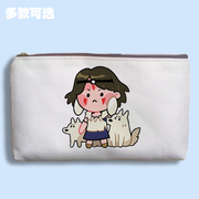 幽灵公主宫崎骏便携化妆帆布多功能手拿零钱包手机包收纳袋子