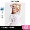 凉感抑菌minipeace太平鸟童装女童夏装儿童短袖T恤彩虹宝宝上衣