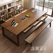 实木客厅书桌带抽屉学习桌写字桌电脑桌长条大板桌去客厅化办公桌