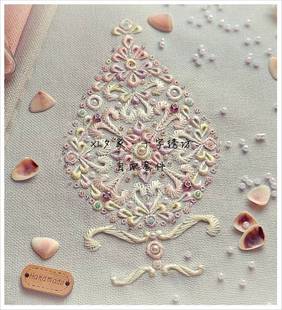 立体十字绣立体绣-粉红珍珠，*法国dmc十字绣自配套件欧式刺绣