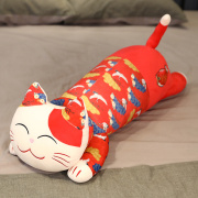 日式招财猫抱枕可爱布娃娃懒人沙发睡觉女生床上长条枕头毛绒玩具