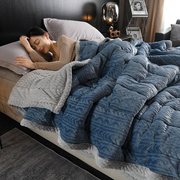 加厚三层珊瑚绒毛毯子盖被毯法莱绒被子冬季空调沙发午睡车用毯