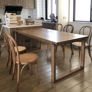北欧实木餐桌简约白蜡木，长桌原木日式大板桌莫比恩桌子家具橡木