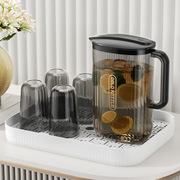 家用简约冷水壶塑料大容量，凉水壶耐高温透明水杯，套装冰箱果汁壶